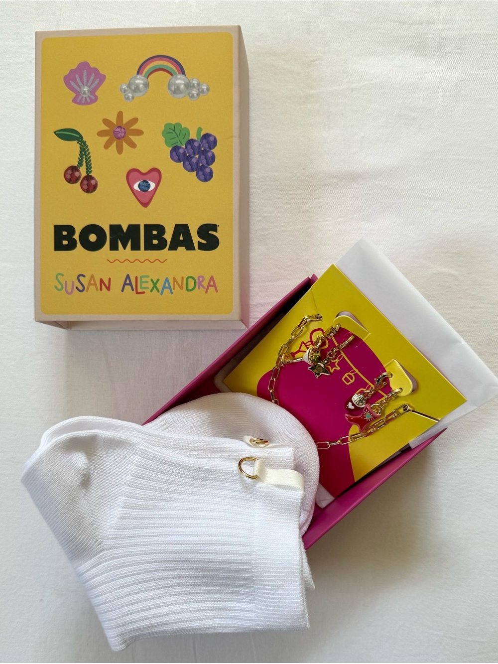 Bombas x Susan Alexandra Charms Anklet Quarter Socks | Size Small NWT - Picture 8 of 11